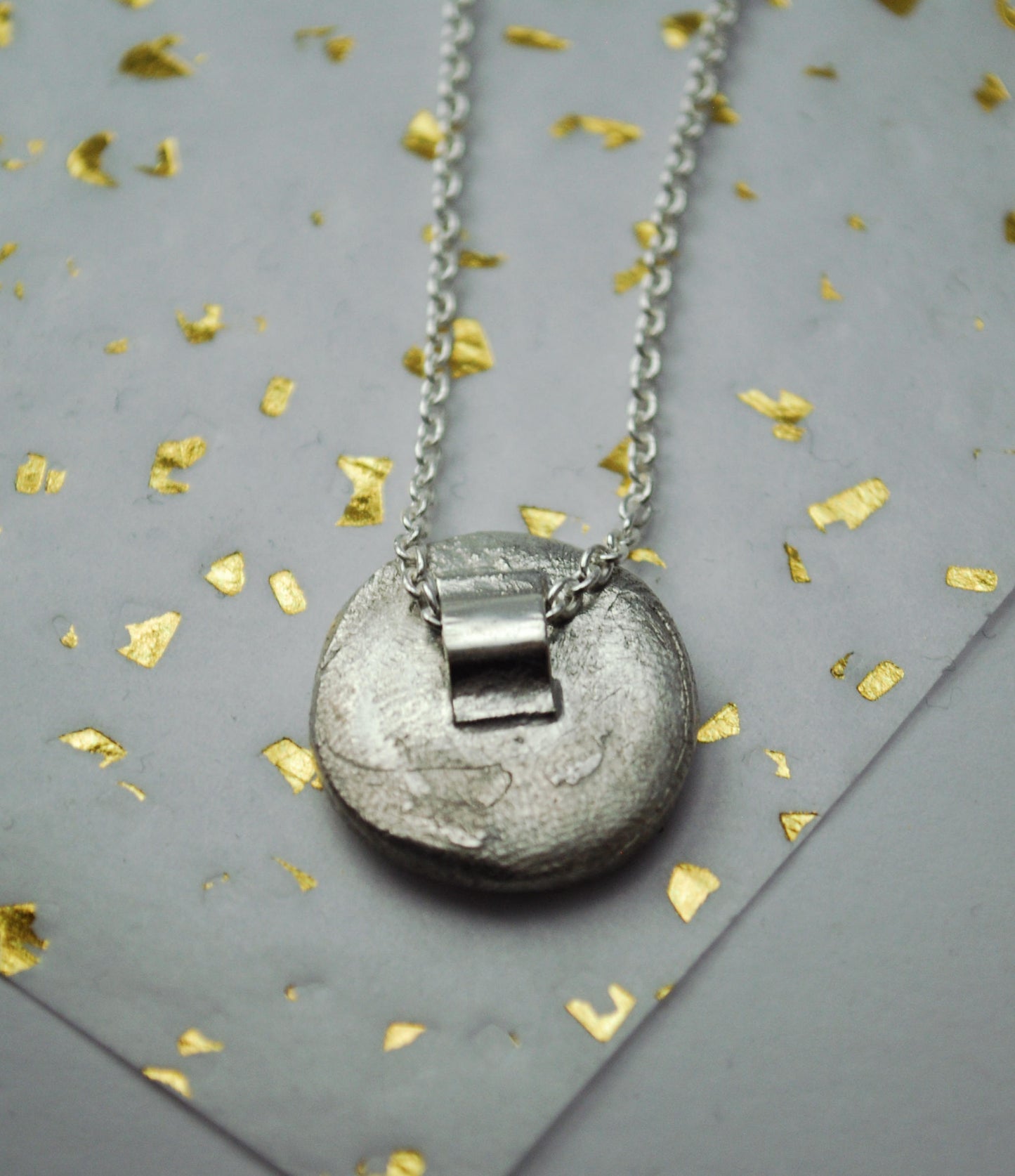 Fern necklace, Eco sterling silver coin necklace