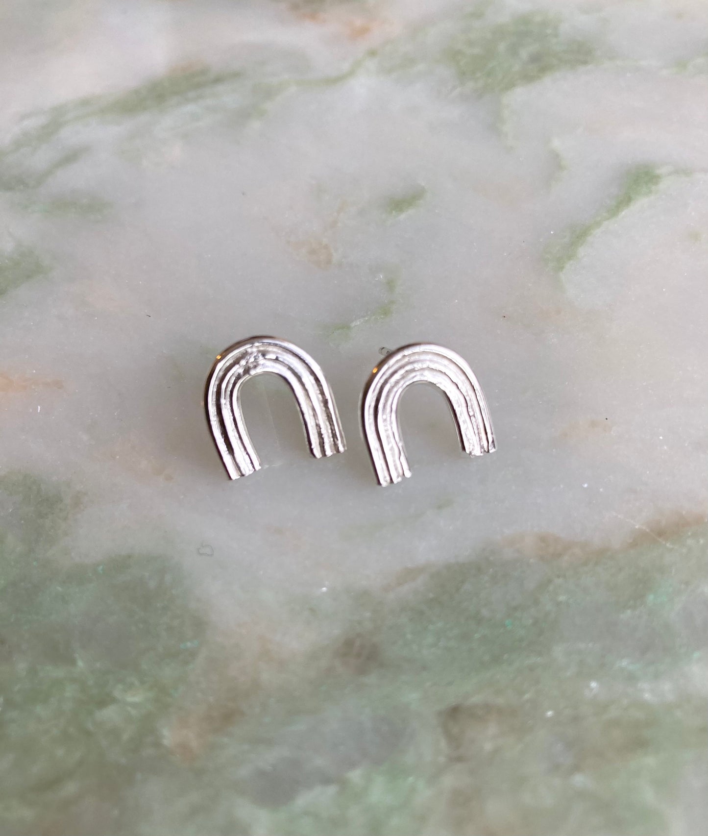 Shen earrings, Eco sterling silver rainbow earrings dangle