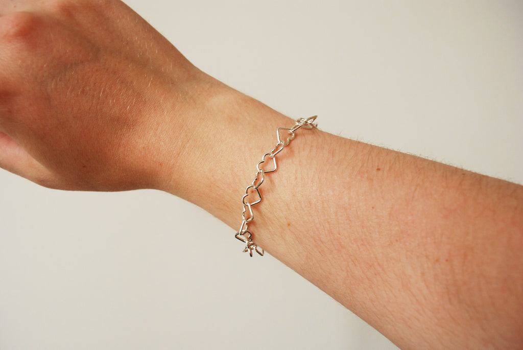Heart bracelet, large links