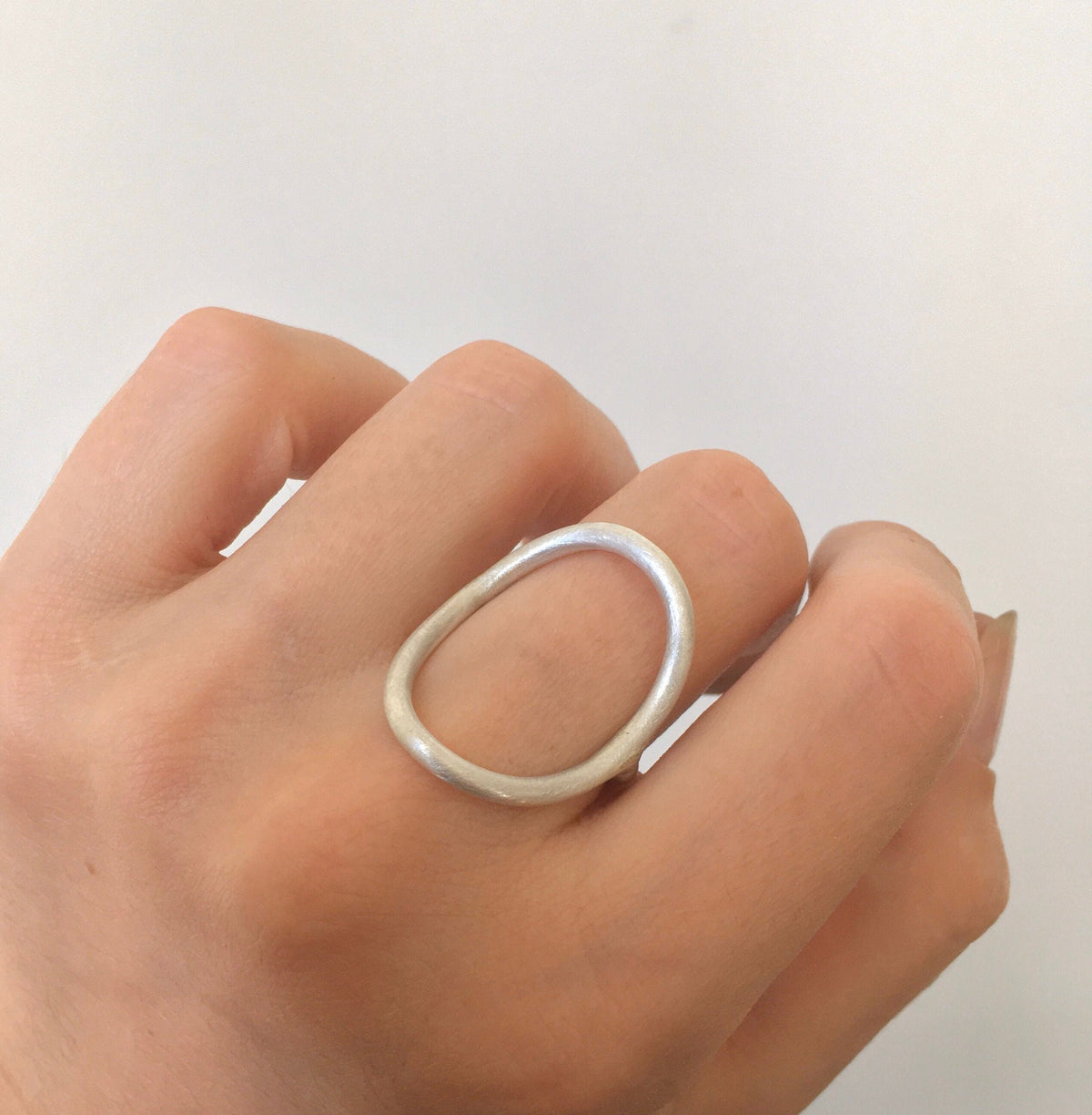Eco sterling silver circle ring big circle ring open gold 14k rose gold halo ring minimalist | Christmas gift for her | Winter jewelry