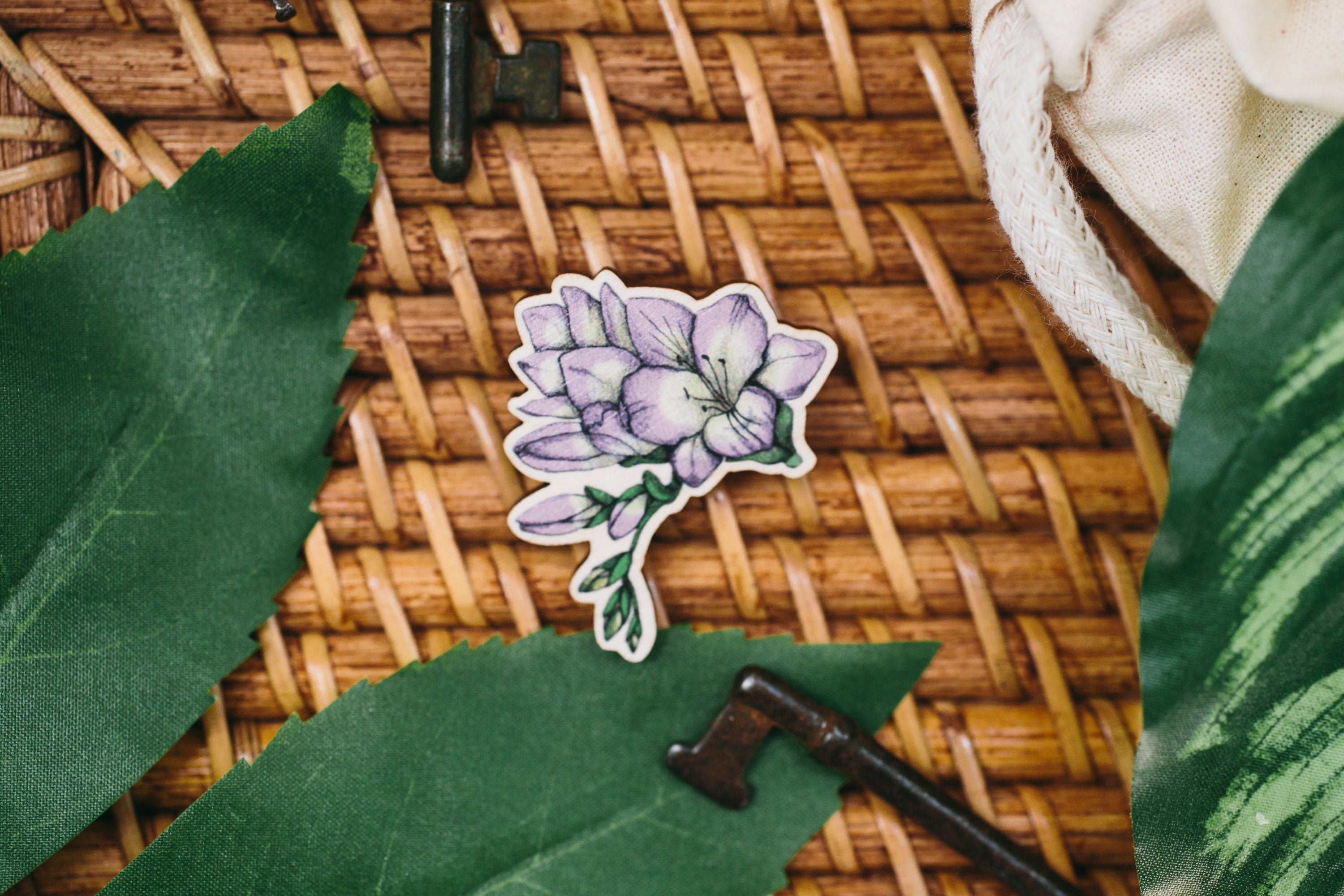 Freesia Wooden Pin